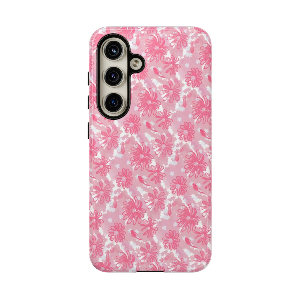 Flora Pink White Phone Case (Carry Original Art Drawn) Printify