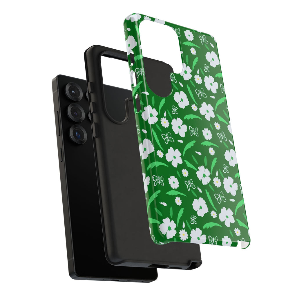 Green Meets White Flora Hand Designed Prints Tough Cases Printify