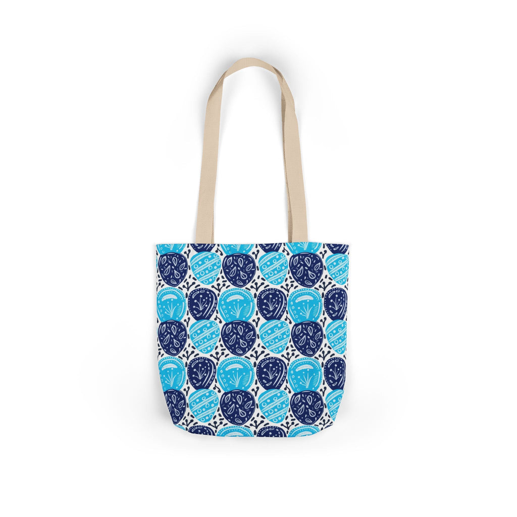 Blue Oval Abstract Canvas Tote Bag, 5-Color Straps Printify