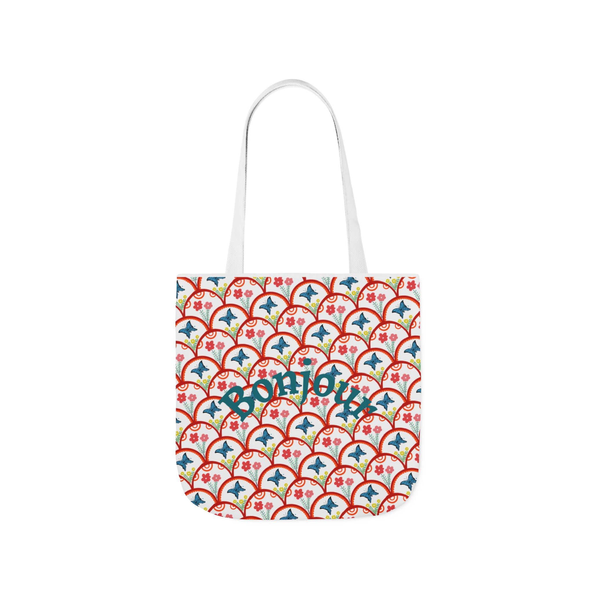 Bonjour Canvas Tote Bag | 5-Color Straps, 3 Sizes