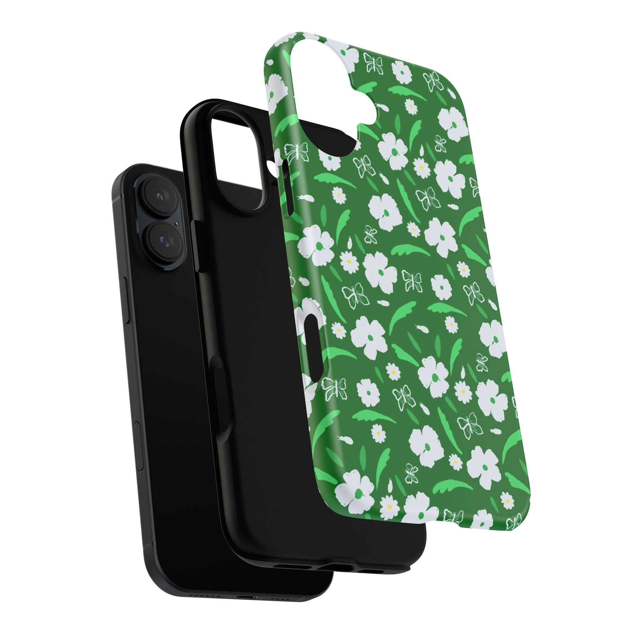 Green Meets White Flora Hand Designed Prints Tough Cases Printify