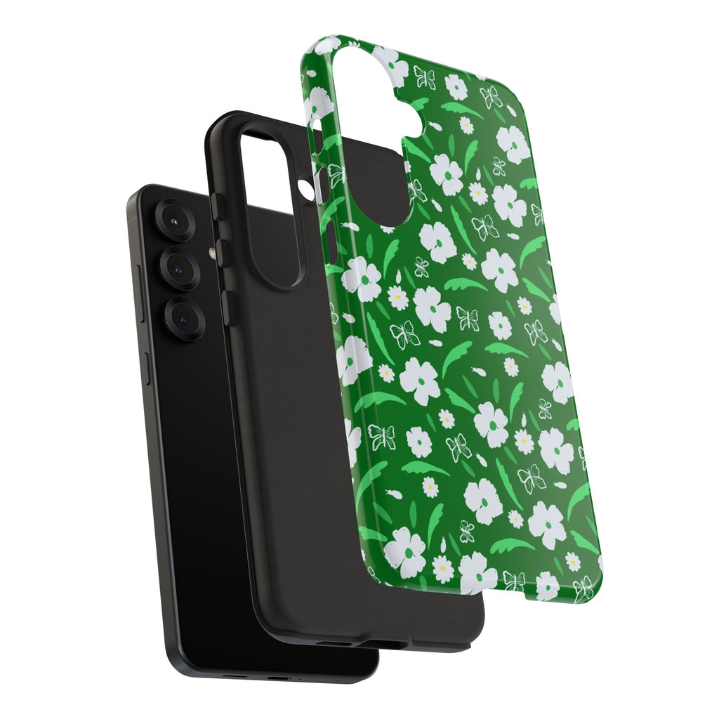 Green Meets White Flora Hand Designed Prints Tough Cases Printify