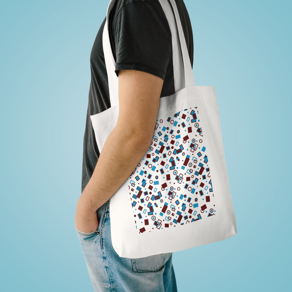 Geometric Shape Themed Cotton Tote Bag Printify
