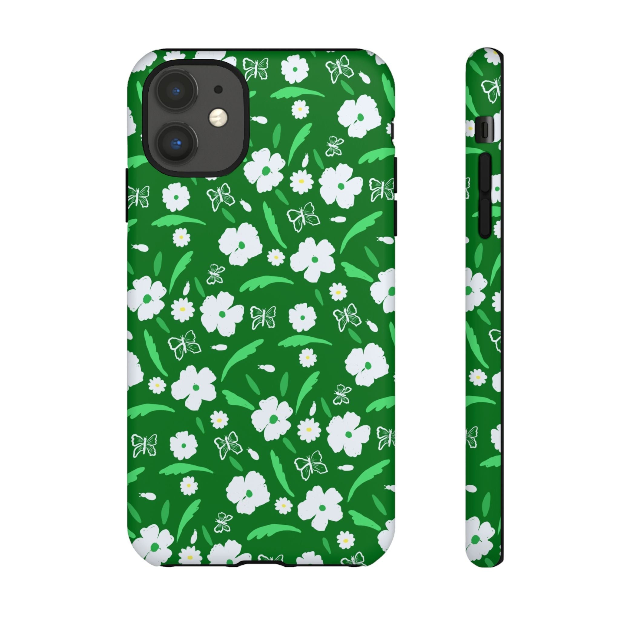Green Meets White Flora Hand Designed Prints Tough Cases Printify