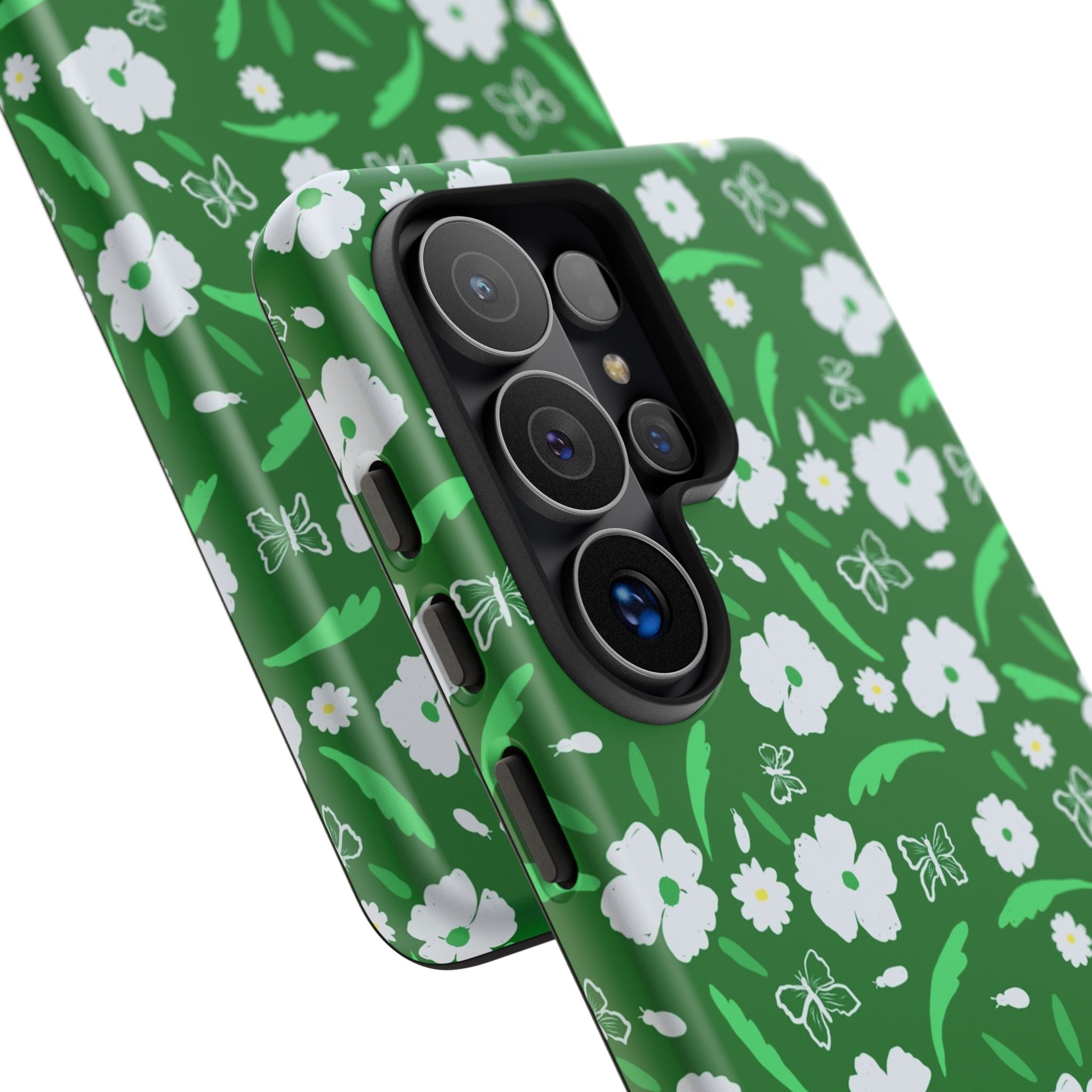 Green Meets White Flora Hand Designed Prints Tough Cases Printify