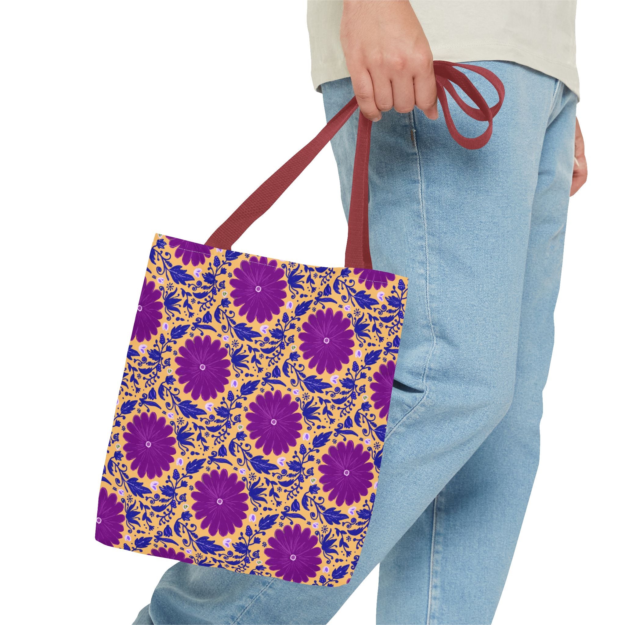 Botanic Susanah Purple Flower Print Tote Bag – Hand-Designed Print