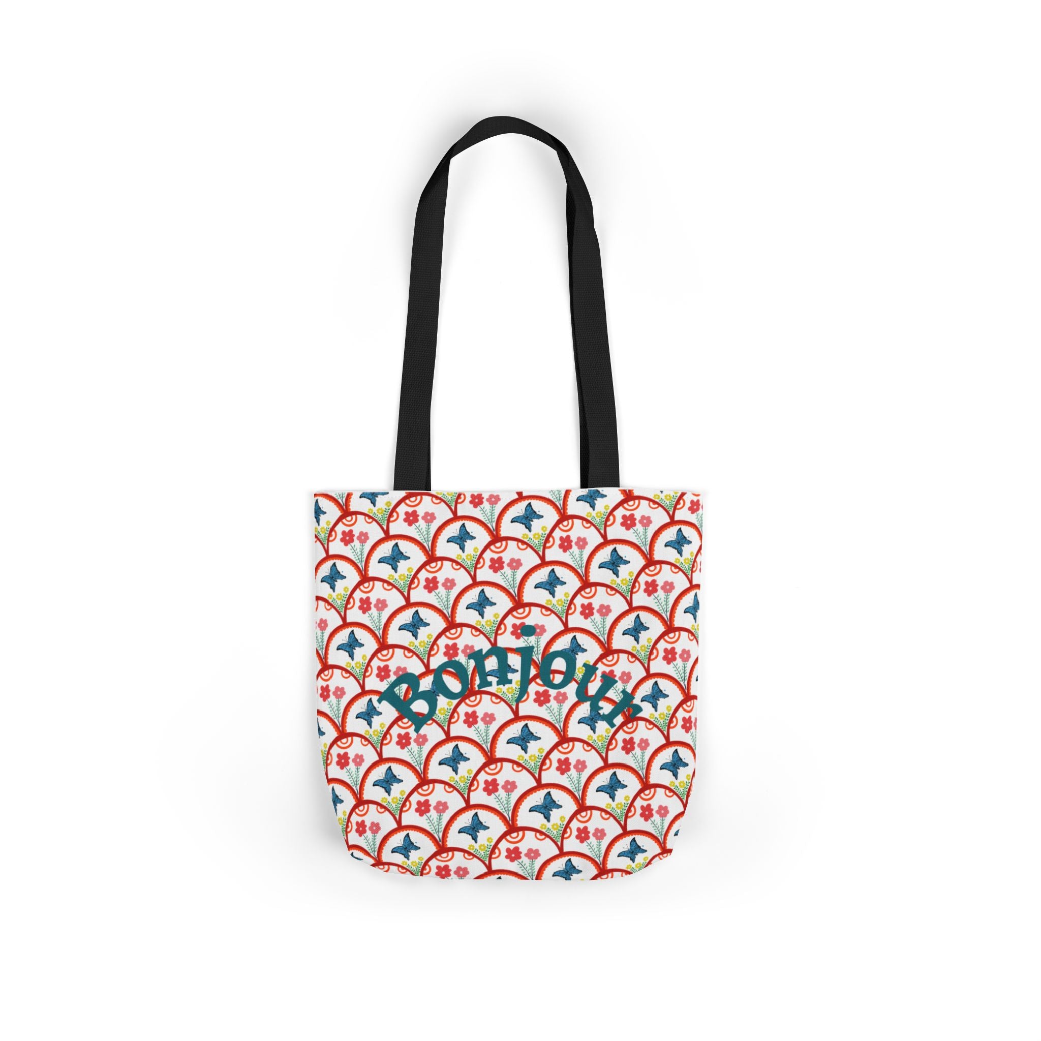 Bonjour Canvas Tote Bag | 5-Color Straps, 3 Sizes