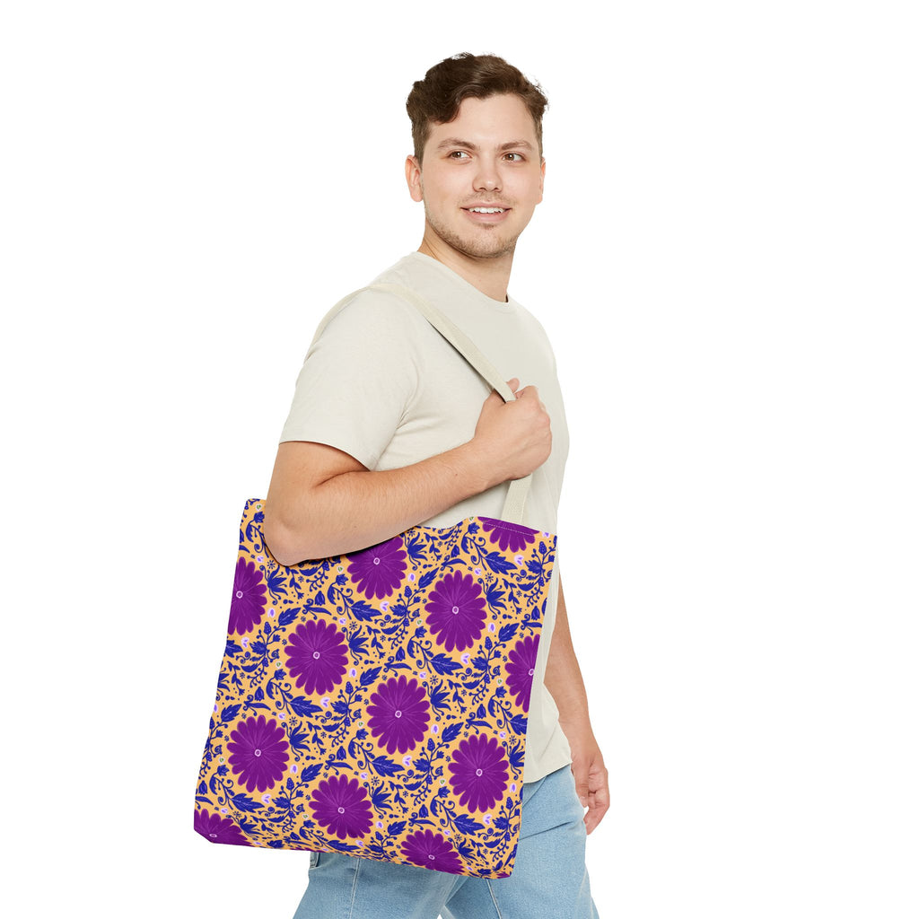 Botanic Susanah Purple Flower Print Tote Bag – Hand-Designed Print