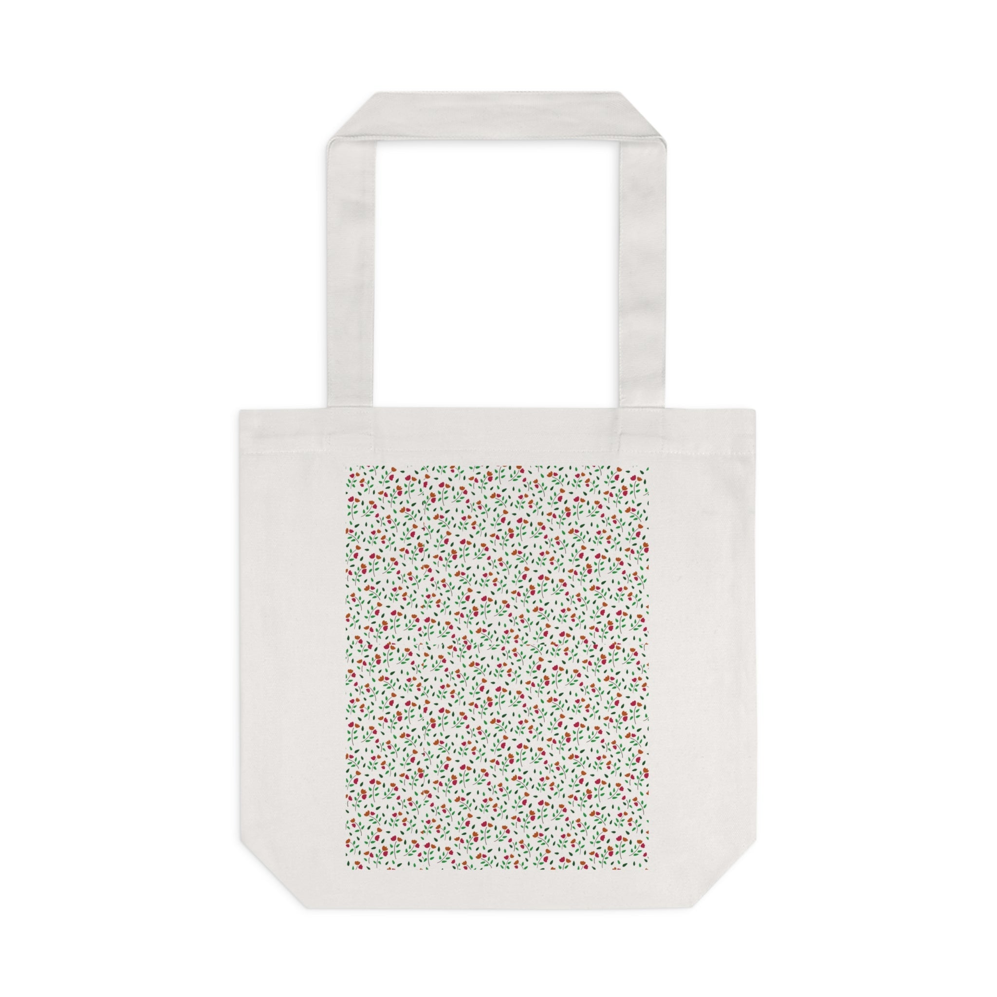 Small Flora Hand Designed Art Print -Cotton Tote Bag Printify