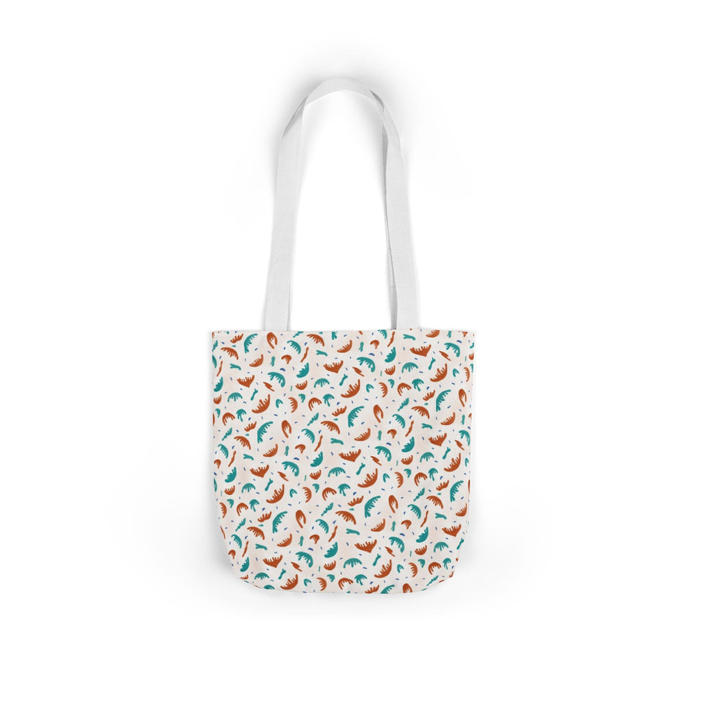 Abstract Hand Designed Print Canvas Tote Bag, 5-Color Straps Printify