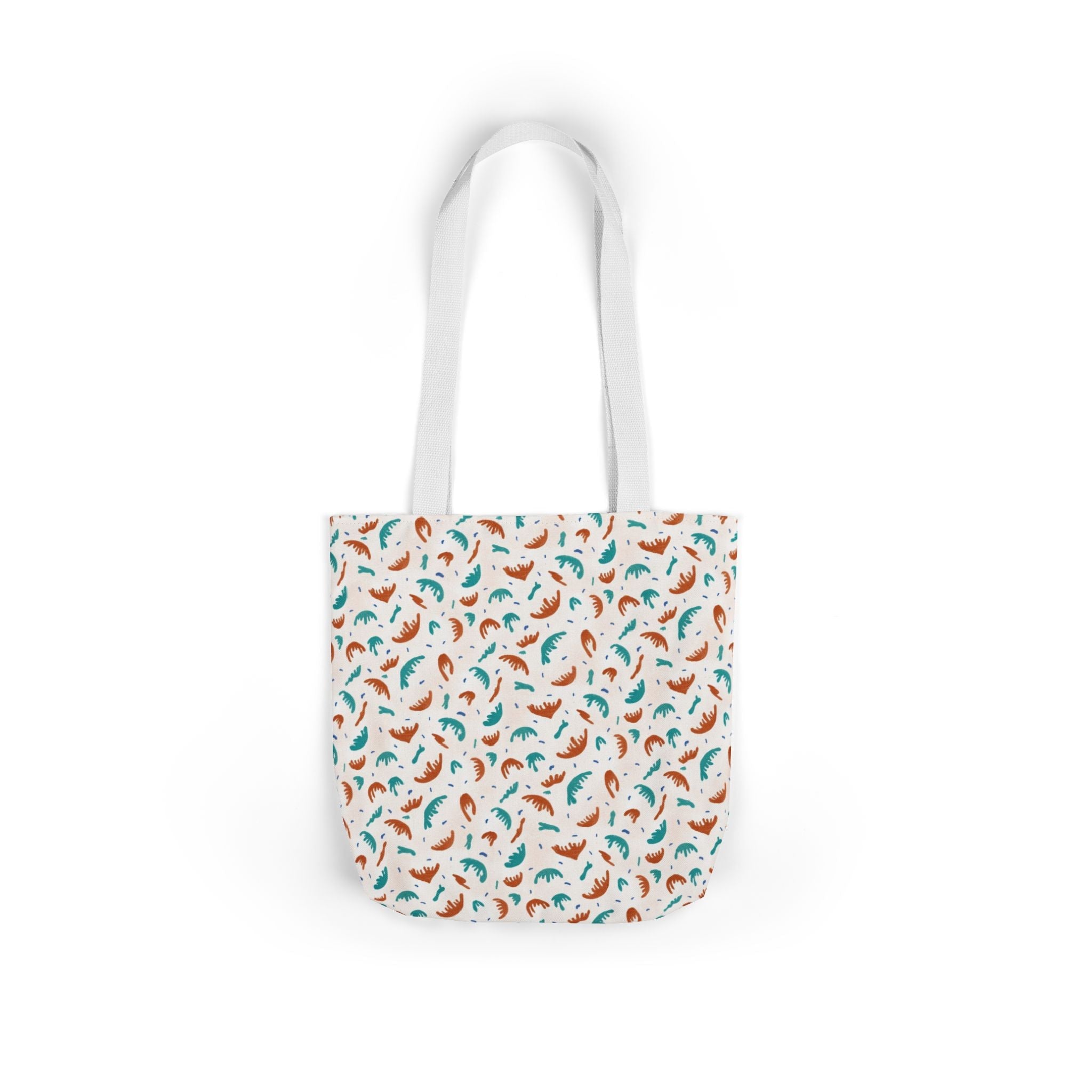 Abstract Hand Designed Print Canvas Tote Bag, 5-Color Straps Printify