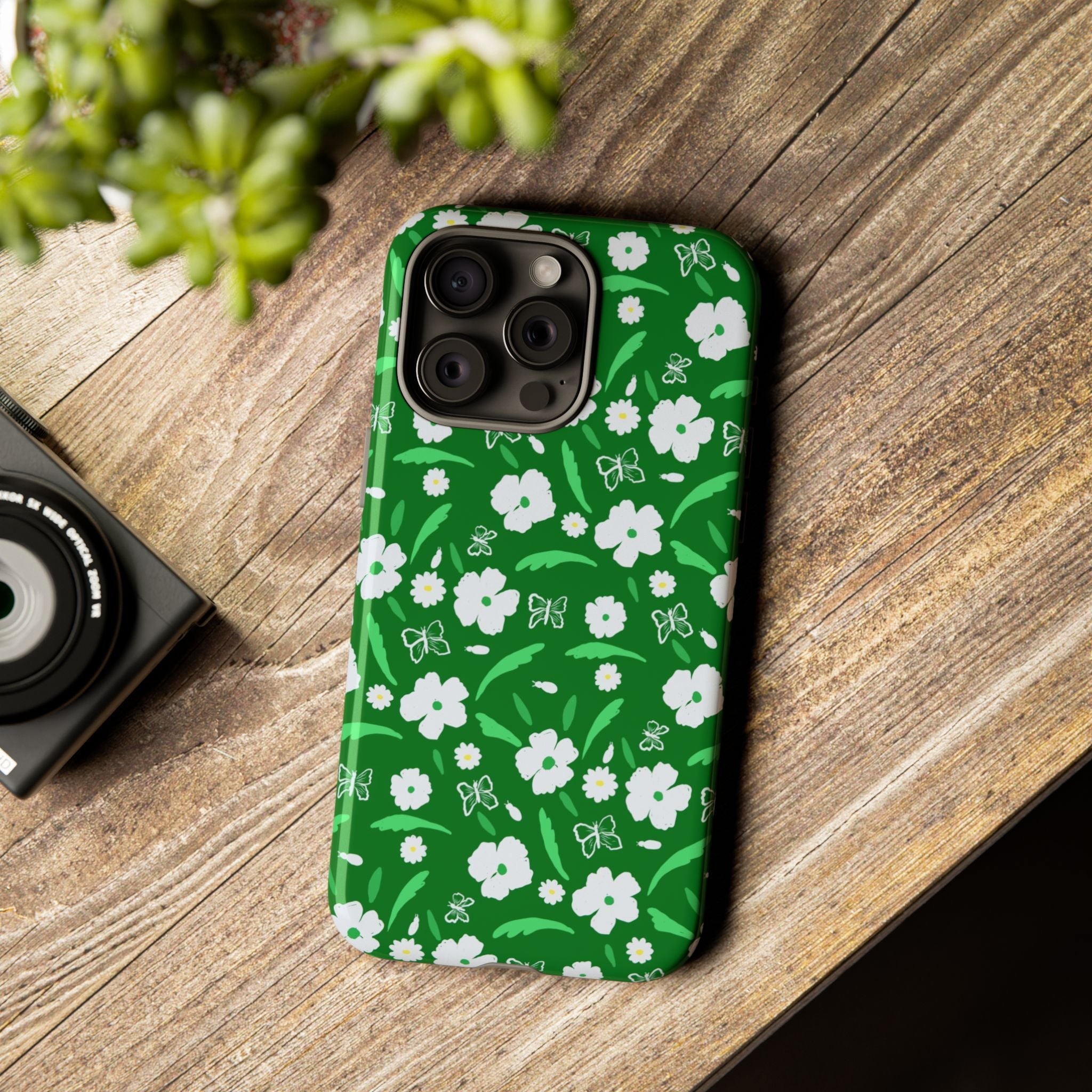 Green Meets White Flora Hand Designed Prints Tough Cases Printify