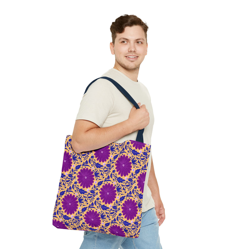 Botanic Susanah Purple Flower Print Tote Bag – Hand-Designed Print