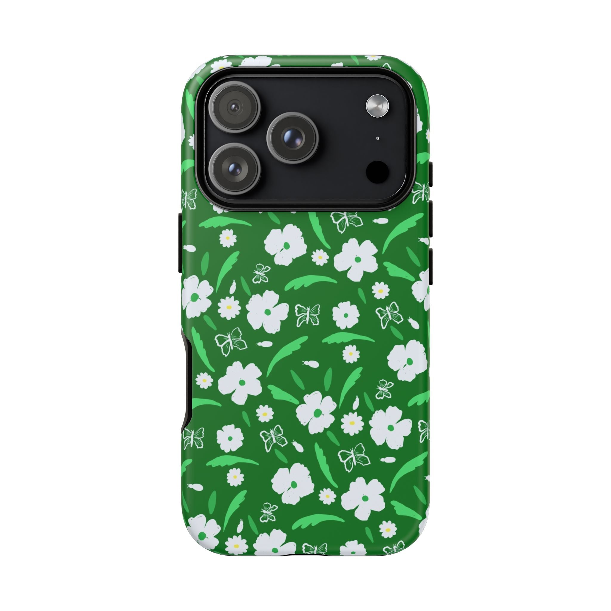 Green Meets White Flora Hand Designed Prints Tough Cases Printify