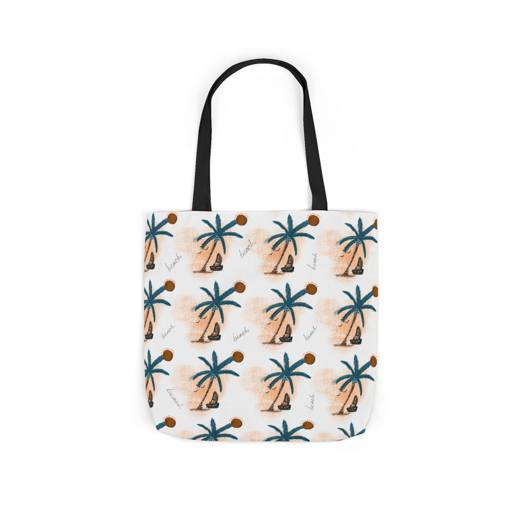 Beach Hand Drawn Art Canvas Tote Bag, 5-Color Straps Printify