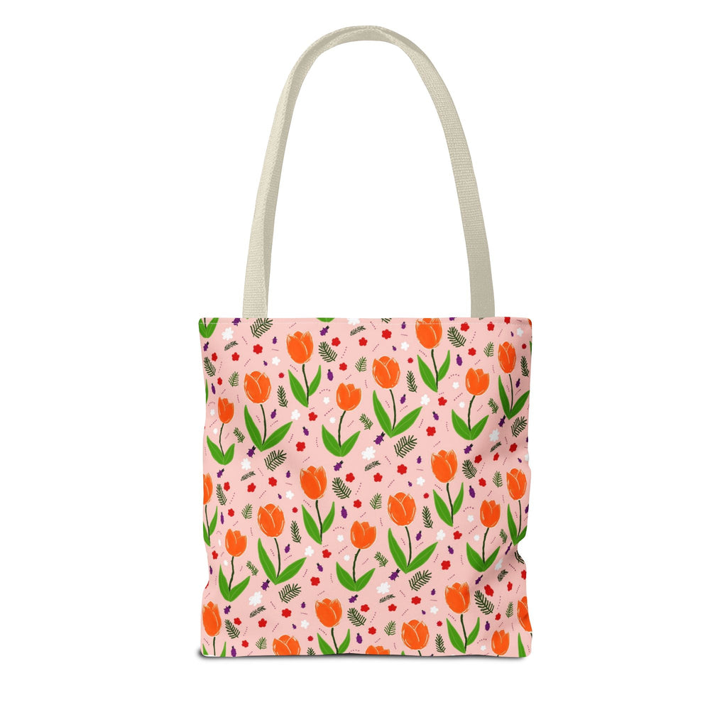 Orange Tulip Hand Designed Art Botanical Print Tote Bag (AOP) Printify