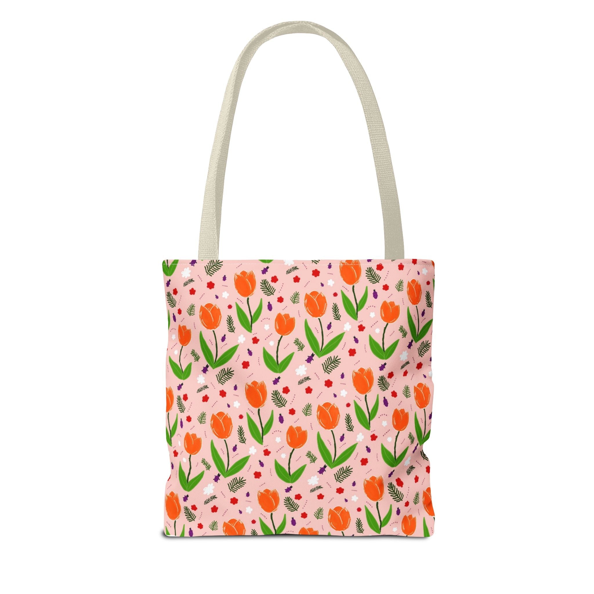Orange Tulip Hand Designed Art Botanical Print Tote Bag (AOP) Printify
