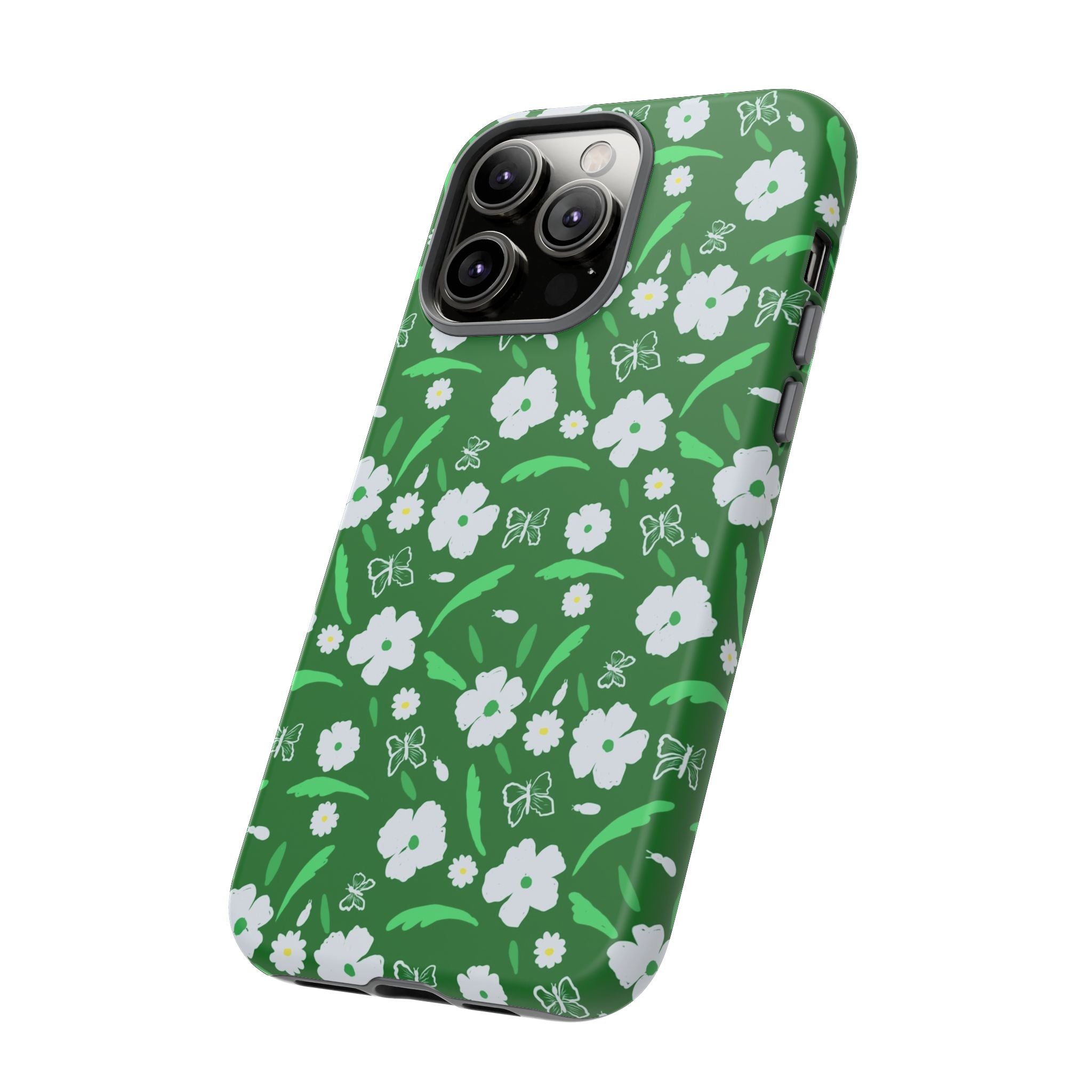 Green Meets White Flora Hand Designed Prints Tough Cases Printify