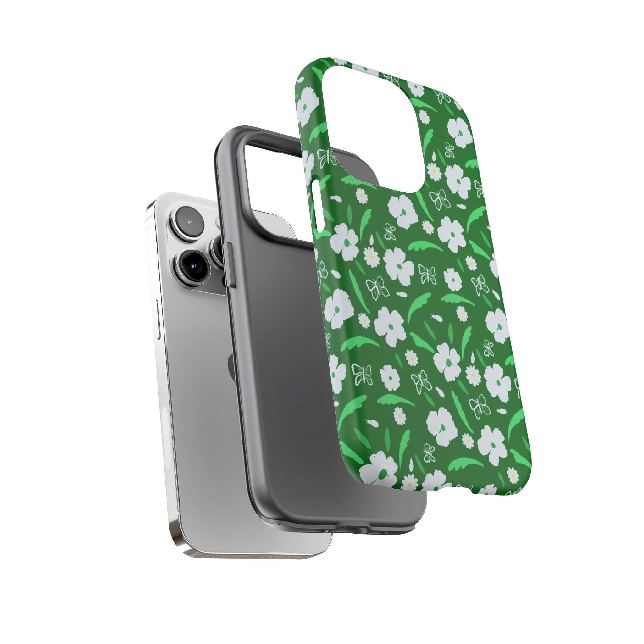 Green Meets White Flora Hand Designed Prints Tough Cases Printify