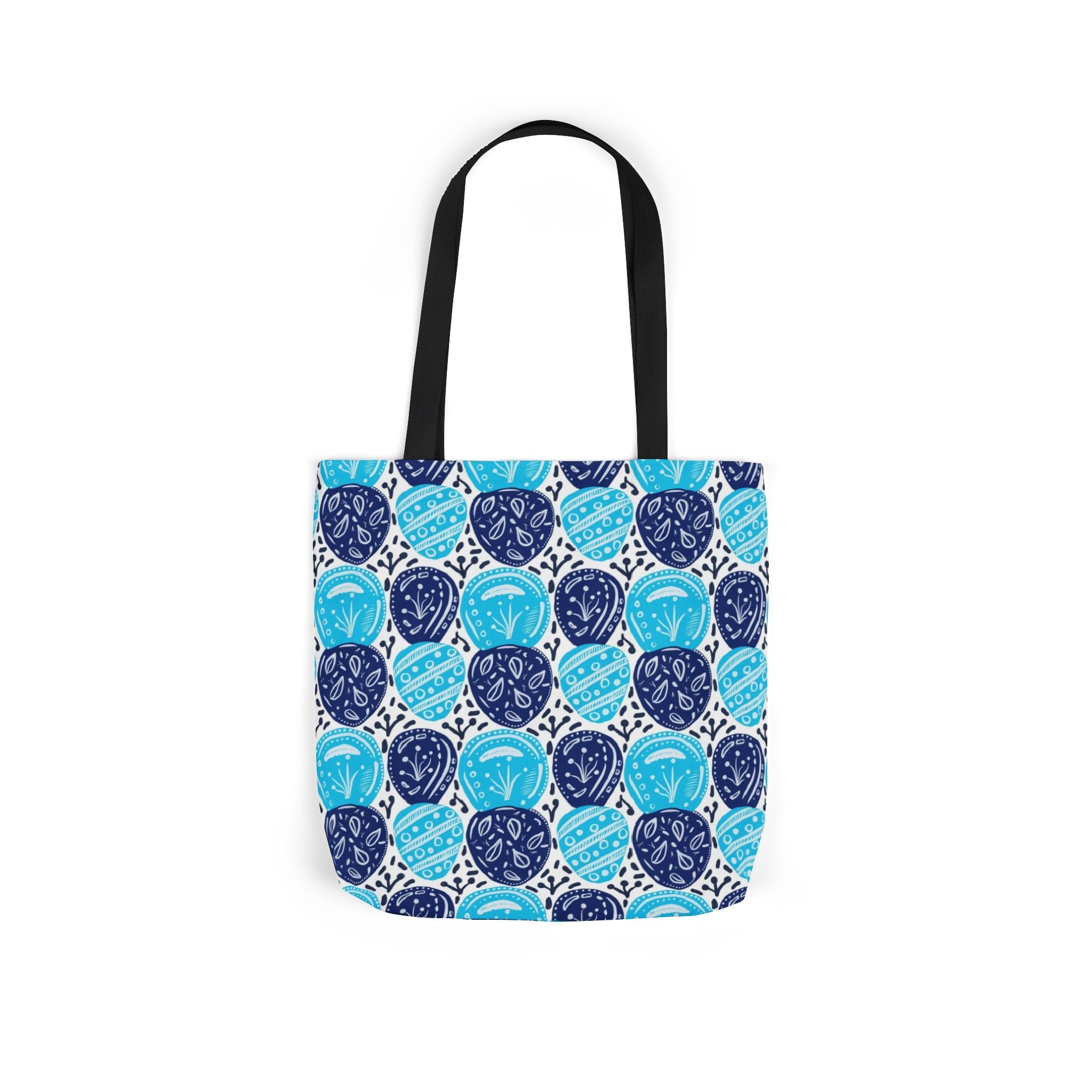 Blue Oval Abstract Canvas Tote Bag, 5-Color Straps Printify
