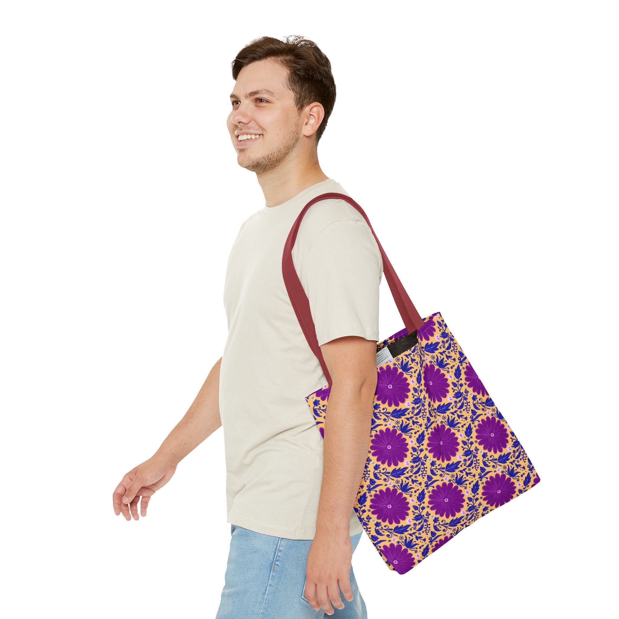 Botanic Susanah Purple Flower Print Tote Bag – Hand-Designed Print