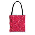 Red Botanic Print Tote Bag