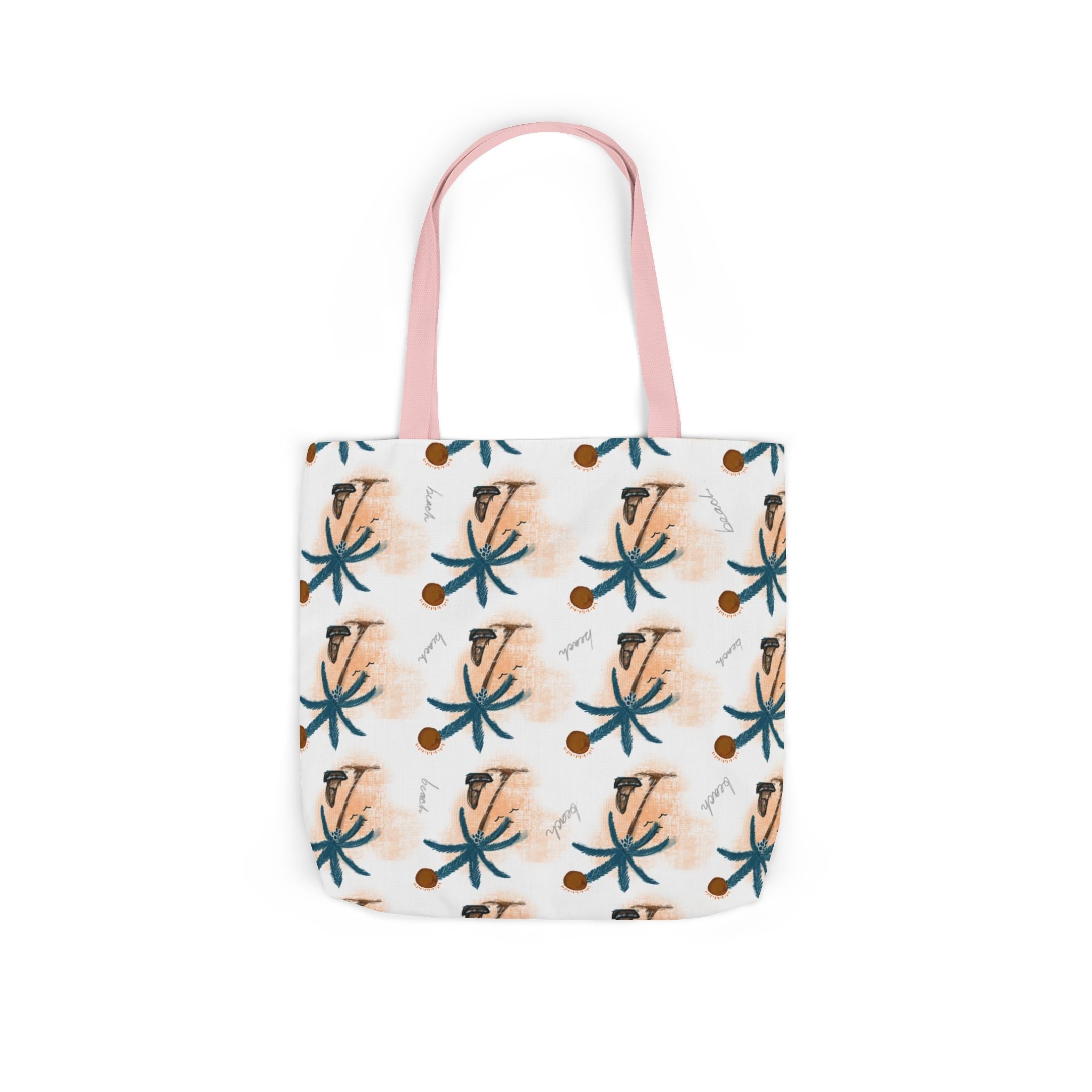 Beach Hand Drawn Art Canvas Tote Bag, 5-Color Straps Printify