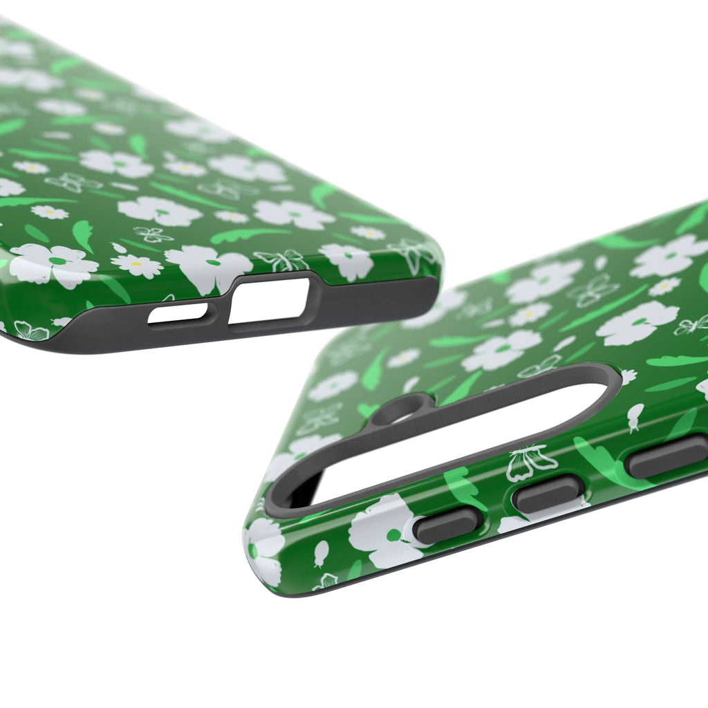Green Meets White Flora Hand Designed Prints Tough Cases Printify