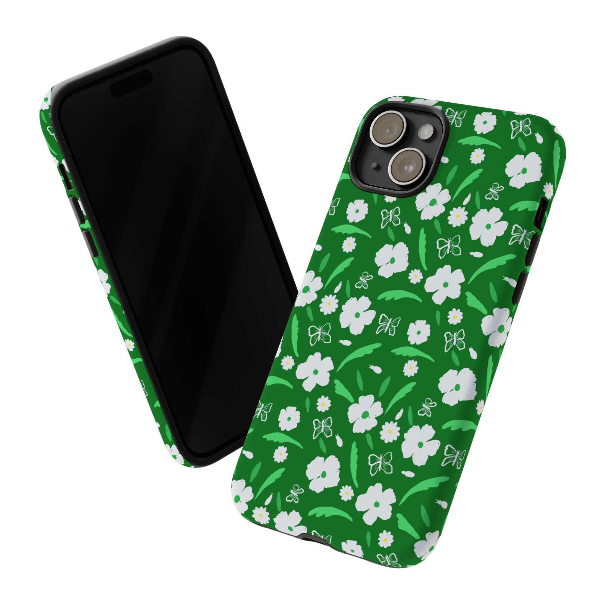Green Meets White Flora Hand Designed Prints Tough Cases Printify