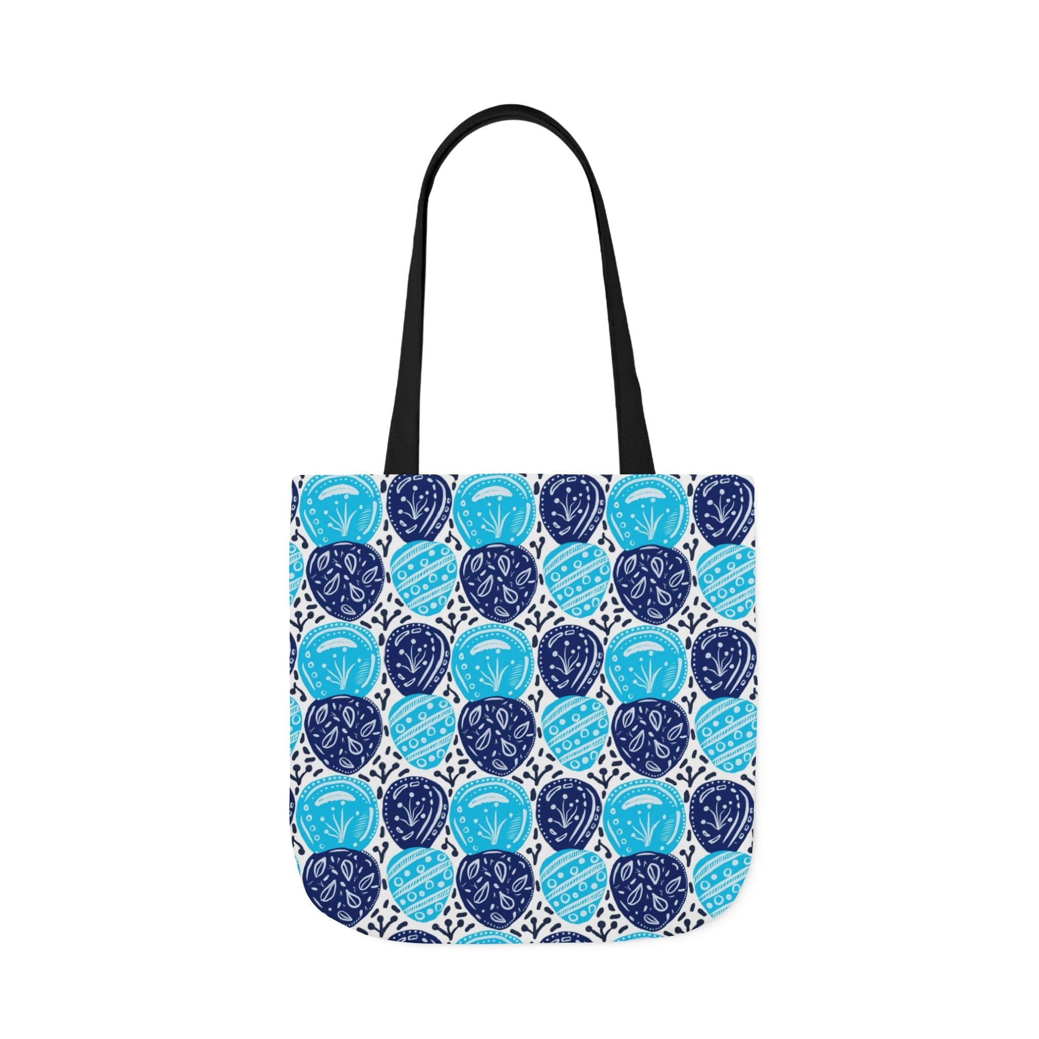 Blue Oval Abstract Canvas Tote Bag, 5-Color Straps Printify