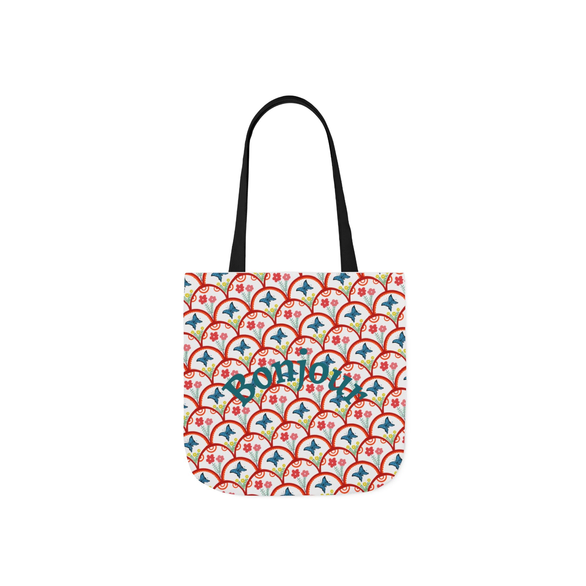 Bonjour Canvas Tote Bag | 5-Color Straps, 3 Sizes