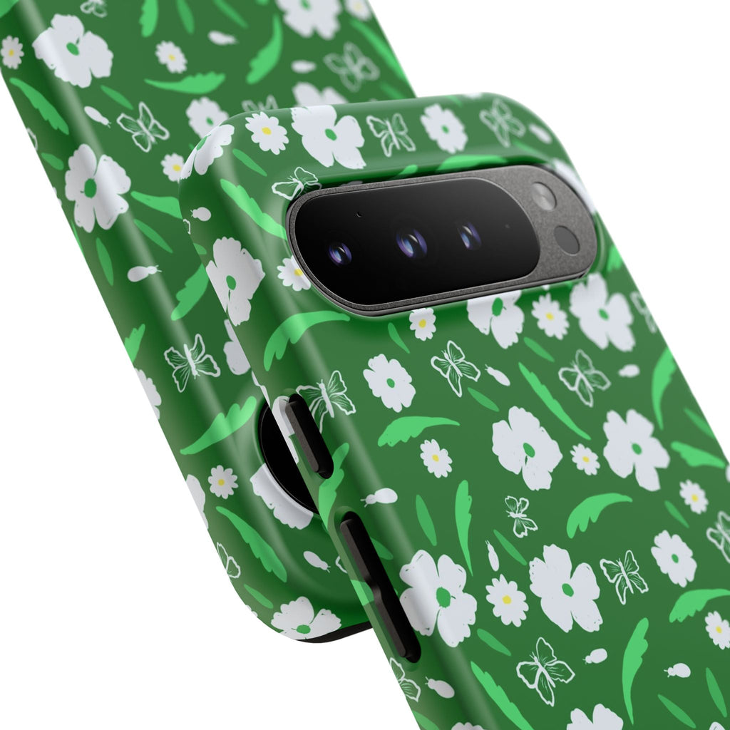 Green Meets White Flora Hand Designed Prints Tough Cases Printify