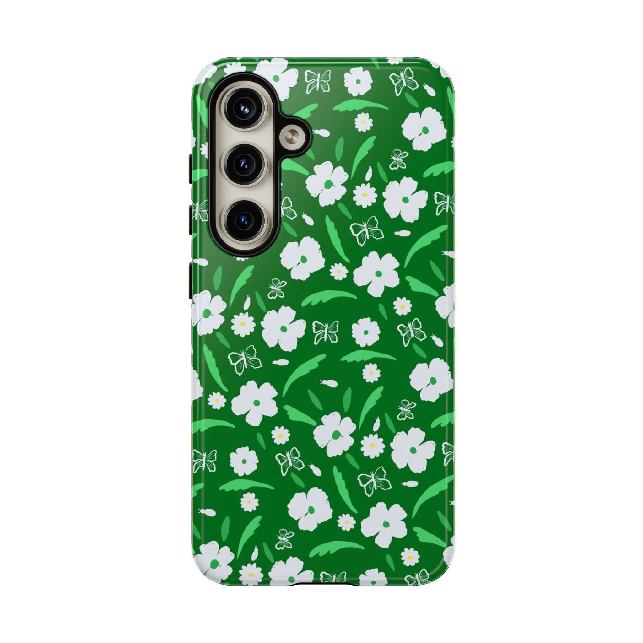 Green Meets White Flora Hand Designed Prints Tough Cases Printify