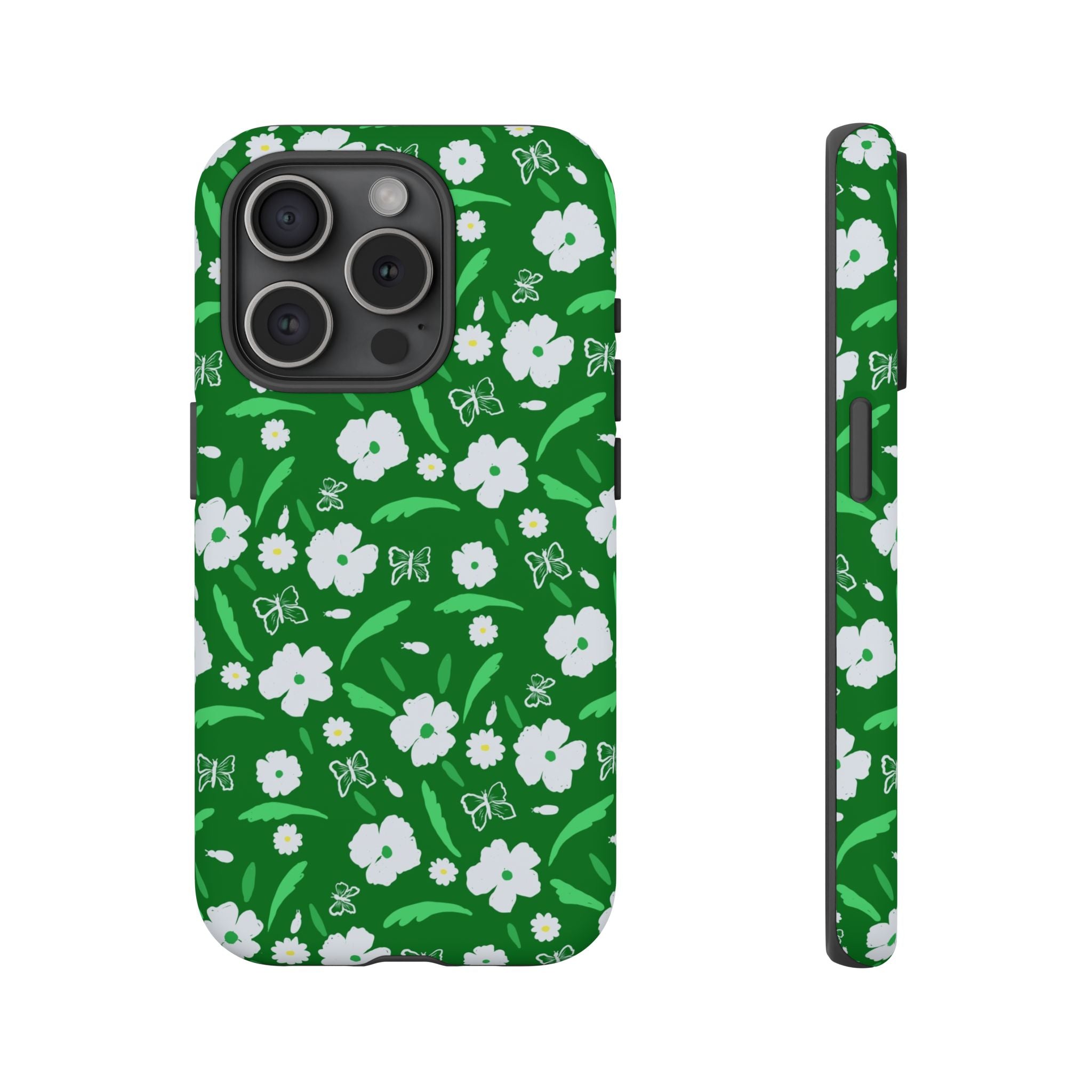 Green Meets White Flora Hand Designed Prints Tough Cases Printify