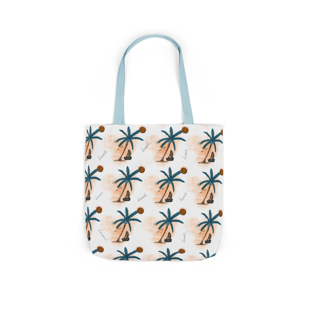 Beach Hand Drawn Art Canvas Tote Bag, 5-Color Straps Printify