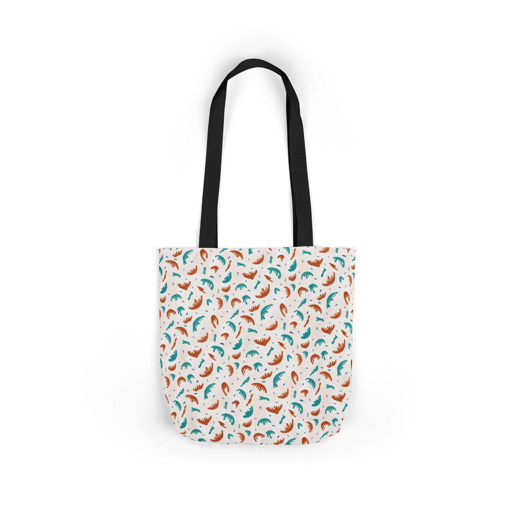 Abstract Hand Designed Print Canvas Tote Bag, 5-Color Straps Printify