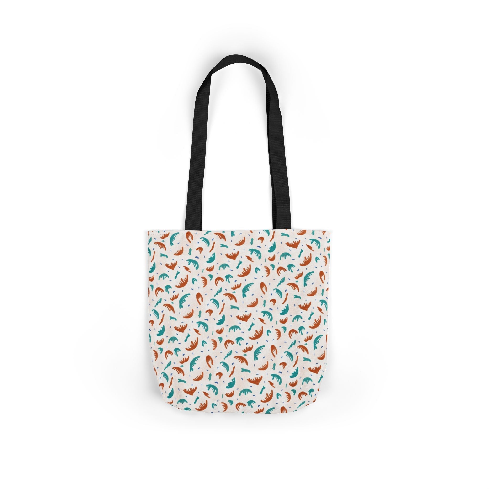 Abstract Hand Designed Print Canvas Tote Bag, 5-Color Straps Printify