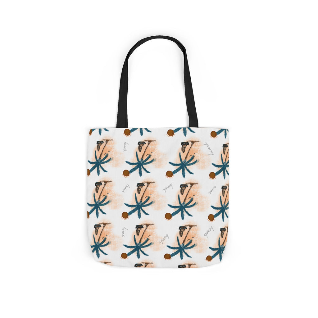 Beach Hand Drawn Art Canvas Tote Bag, 5-Color Straps Printify