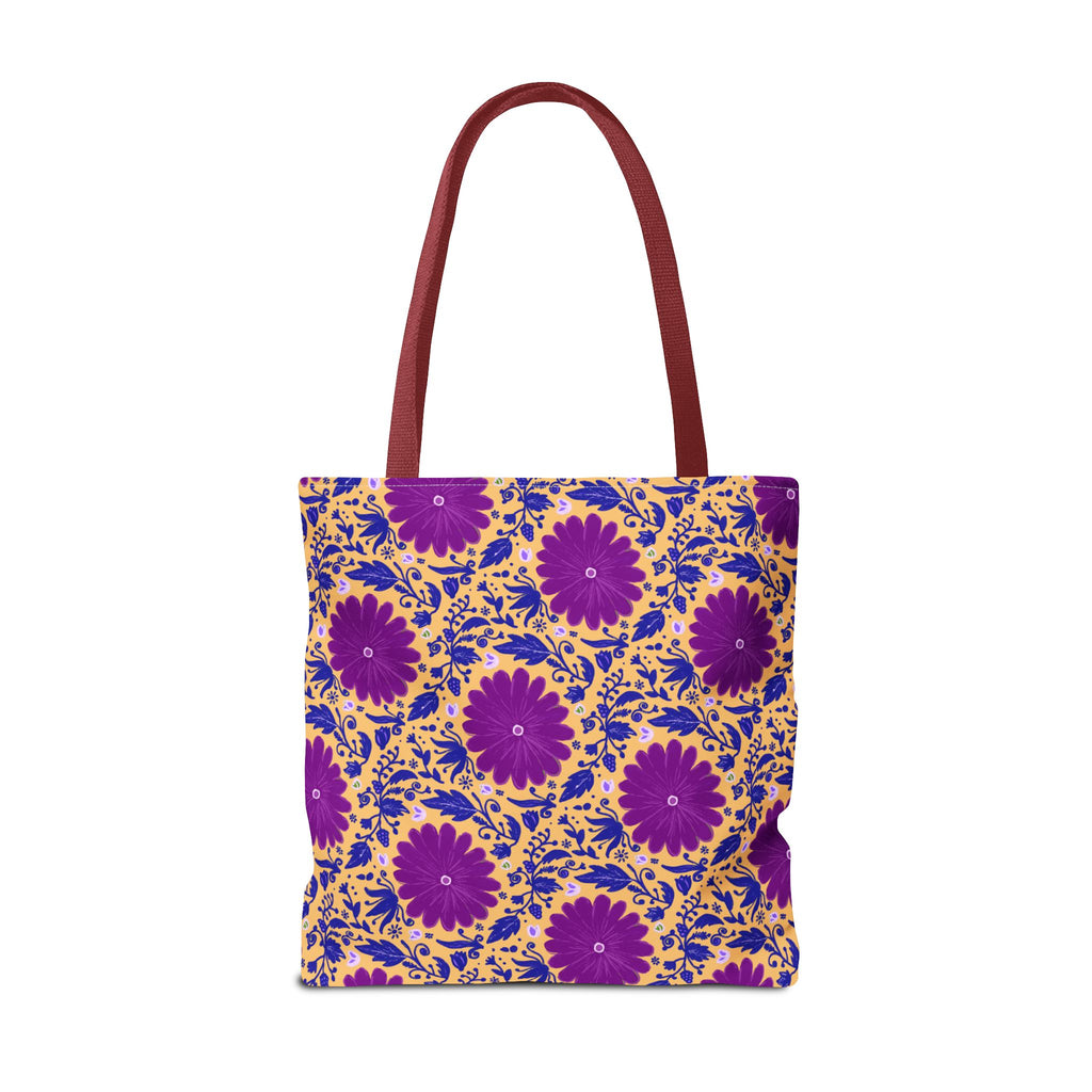 Botanic Susanah Purple Flower Print Tote Bag – Hand-Designed Print