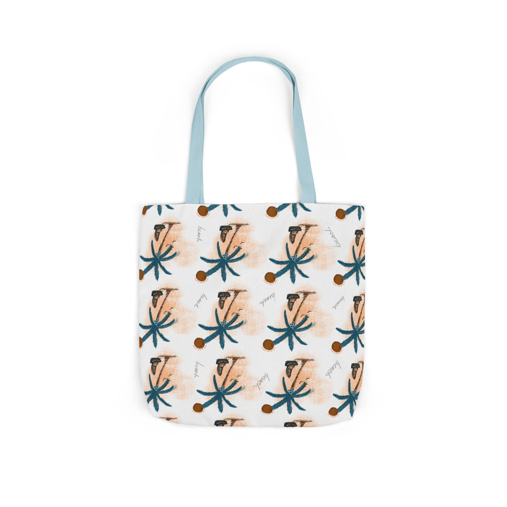 Beach Hand Drawn Art Canvas Tote Bag, 5-Color Straps Printify
