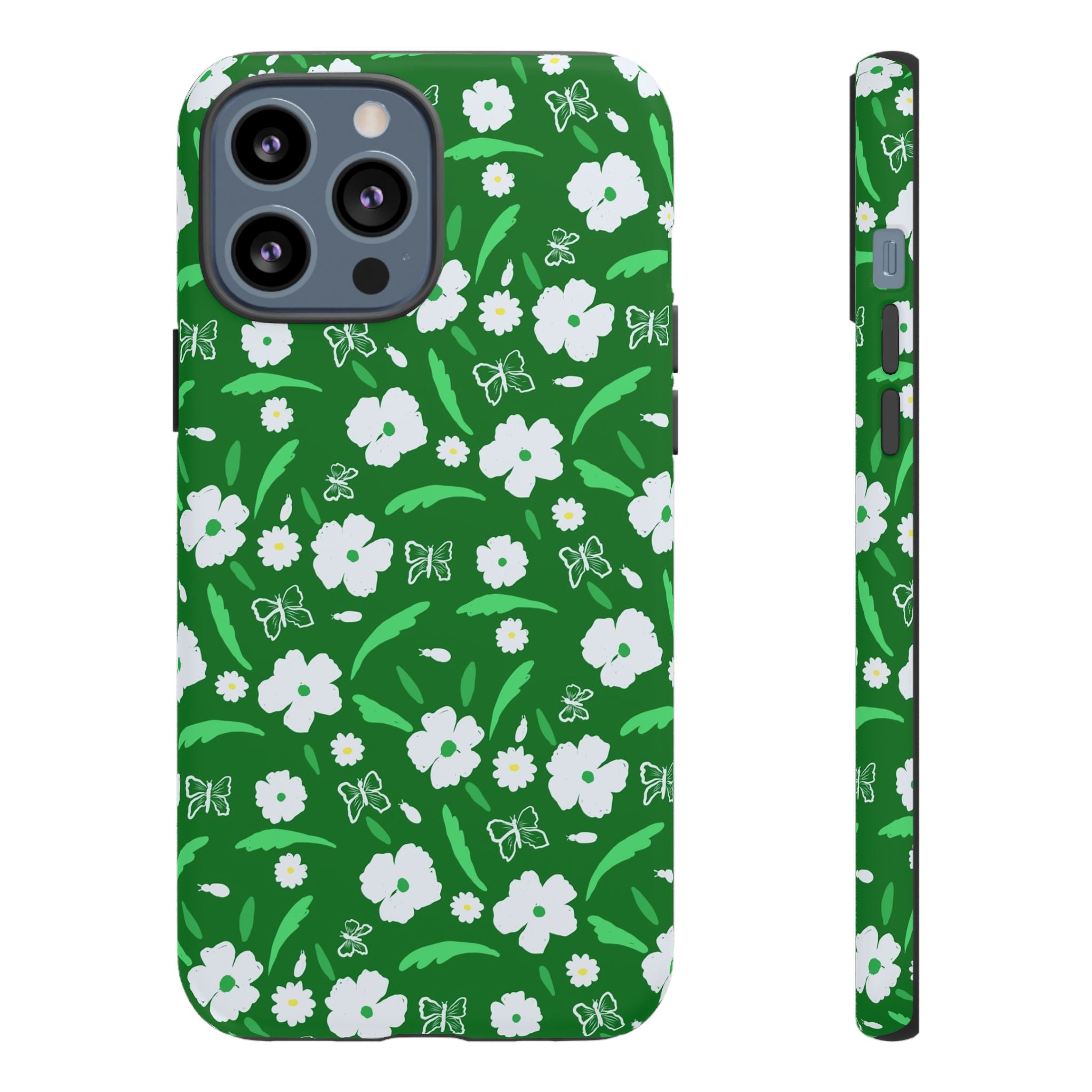 Green Meets White Flora Hand Designed Prints Tough Cases Printify