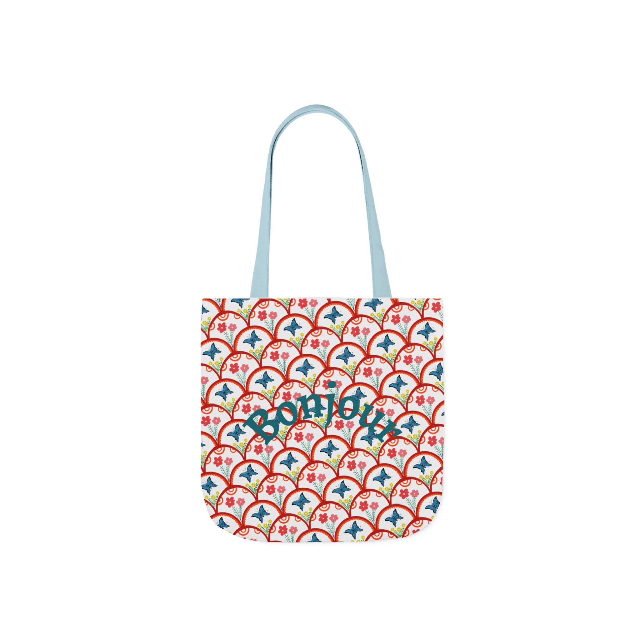 Bonjour Canvas Tote Bag | 5-Color Straps, 3 Sizes