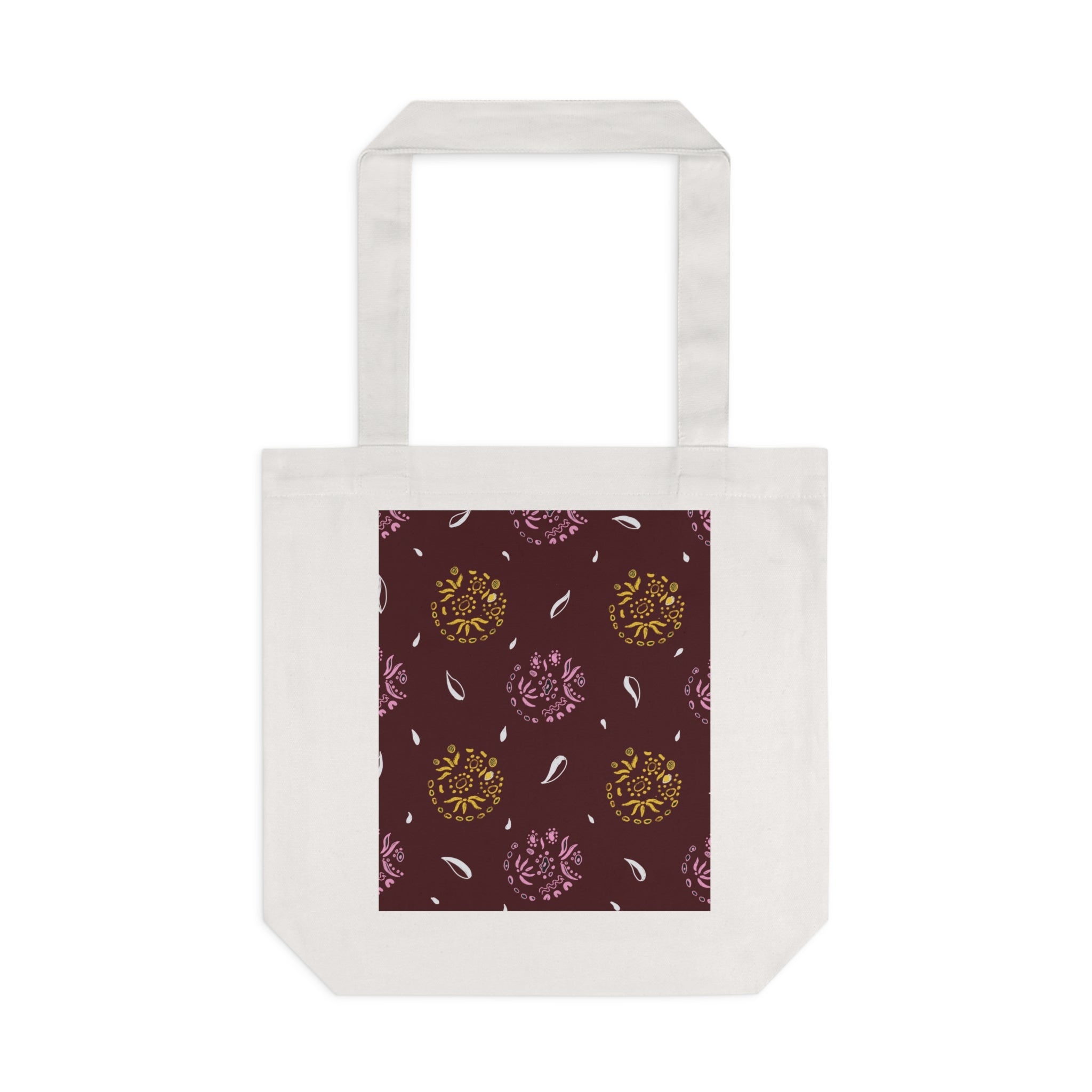 Maroon Abstract Cotton Tote Bag