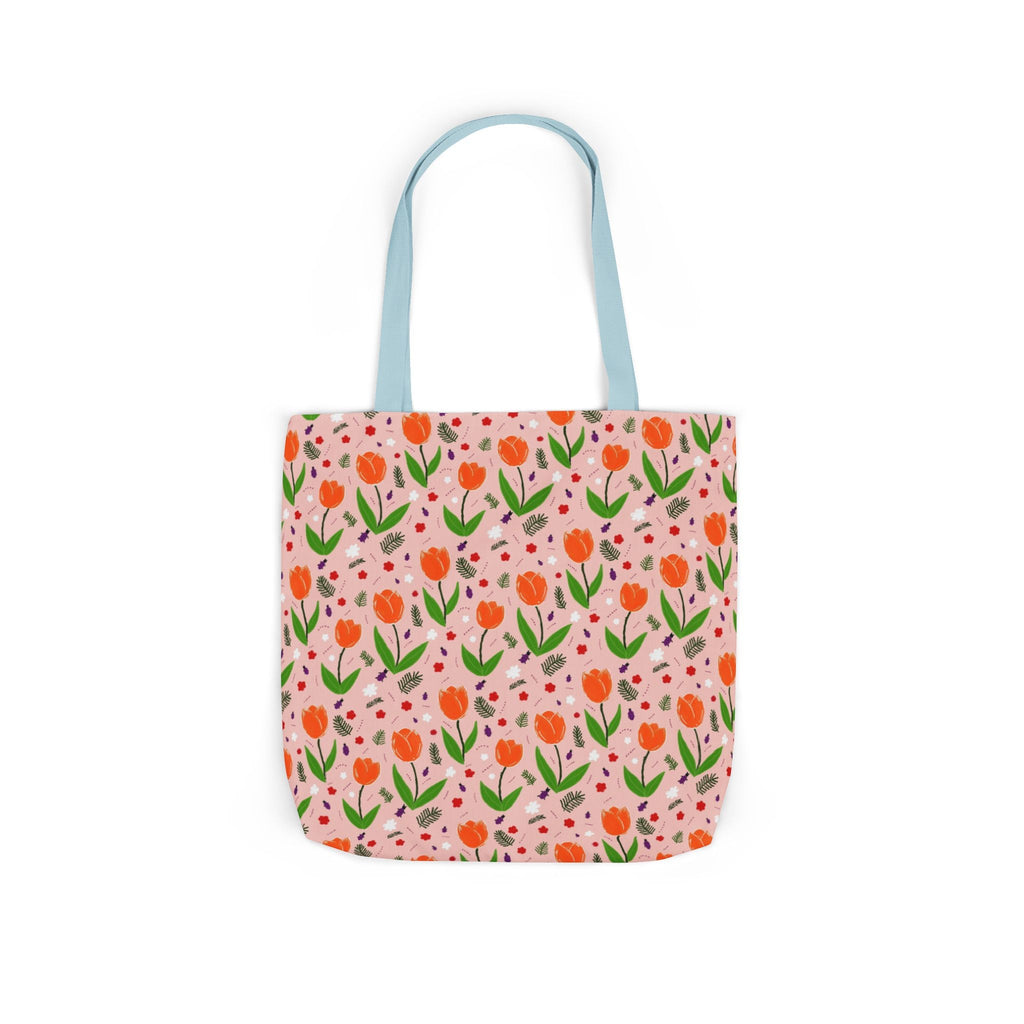 Orange Tulip Hand Designed Art Botanic Canvas Tote Bag, 5-Color Straps Printify