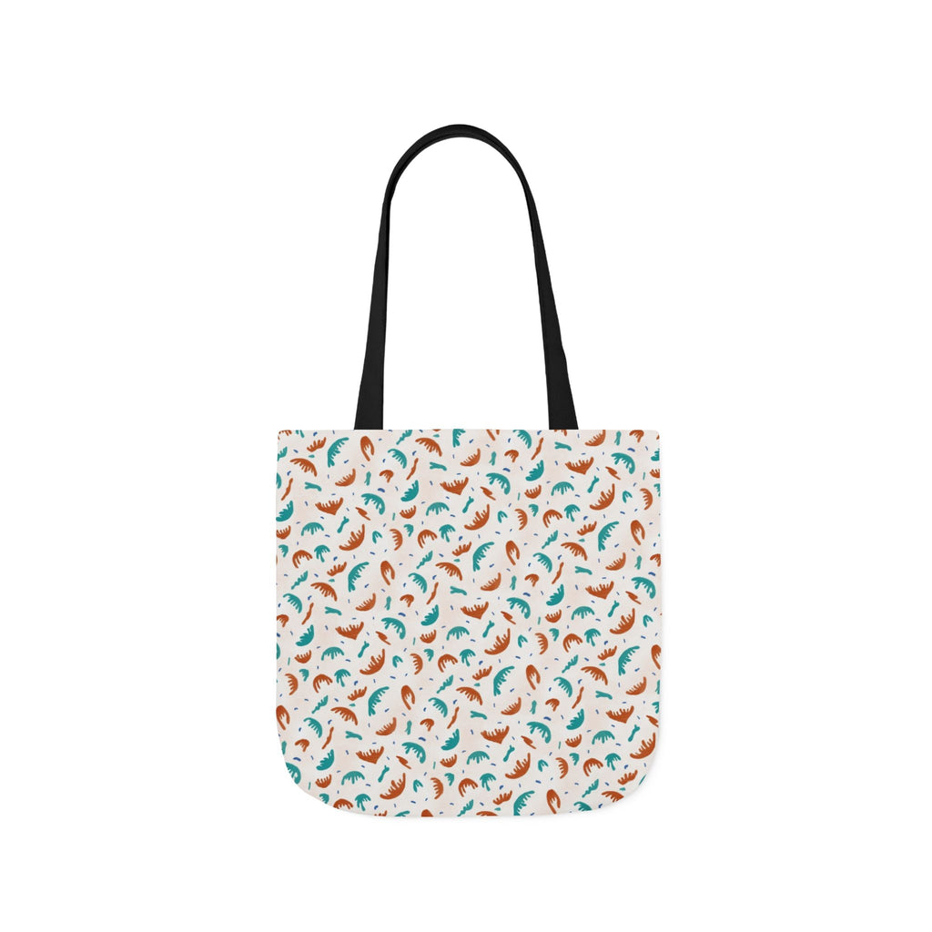 Abstract Hand Designed Print Canvas Tote Bag, 5-Color Straps Printify