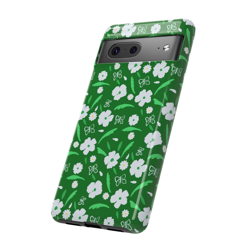 Green Meets White Flora Hand Designed Prints Tough Cases Printify