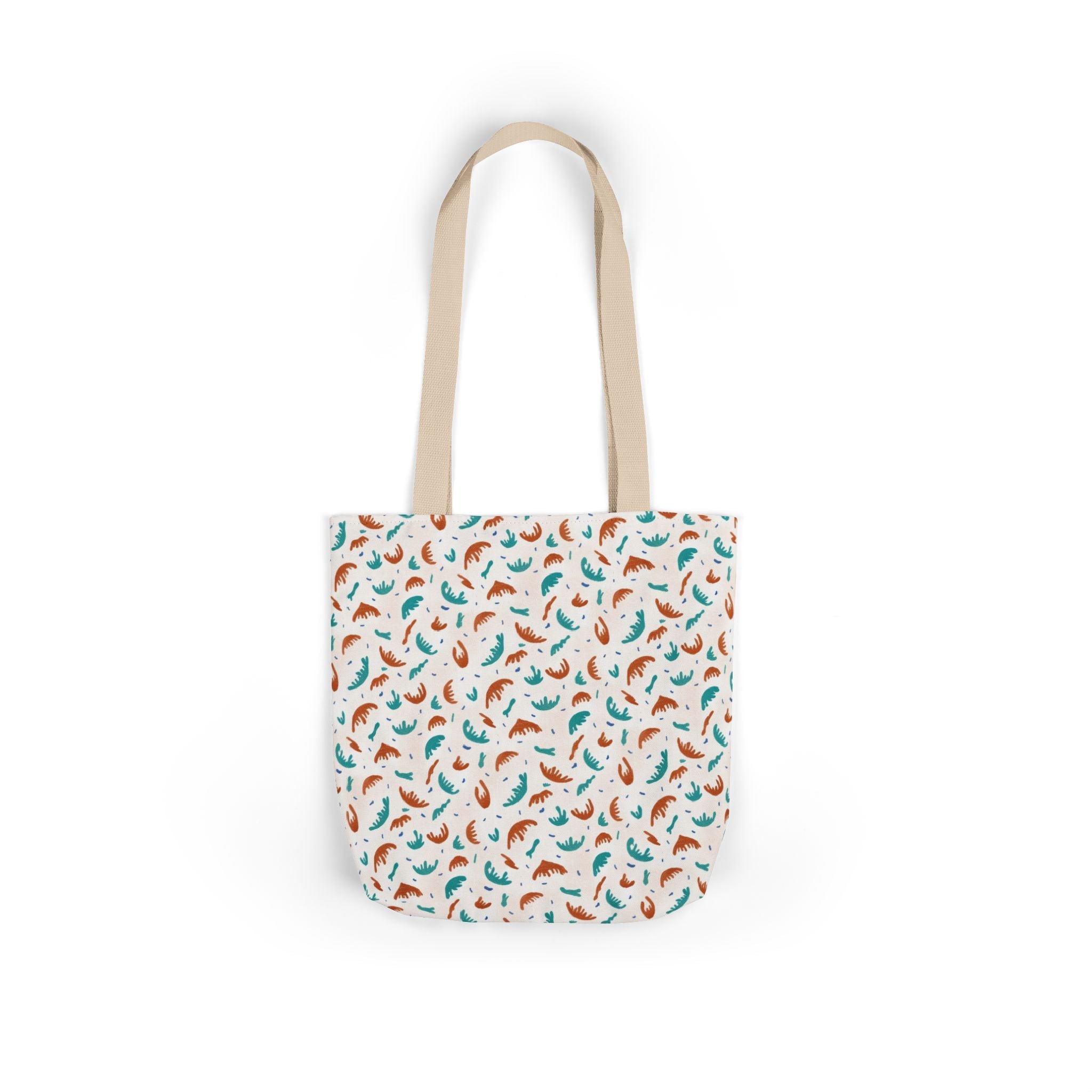 Abstract Hand Designed Print Canvas Tote Bag, 5-Color Straps Printify