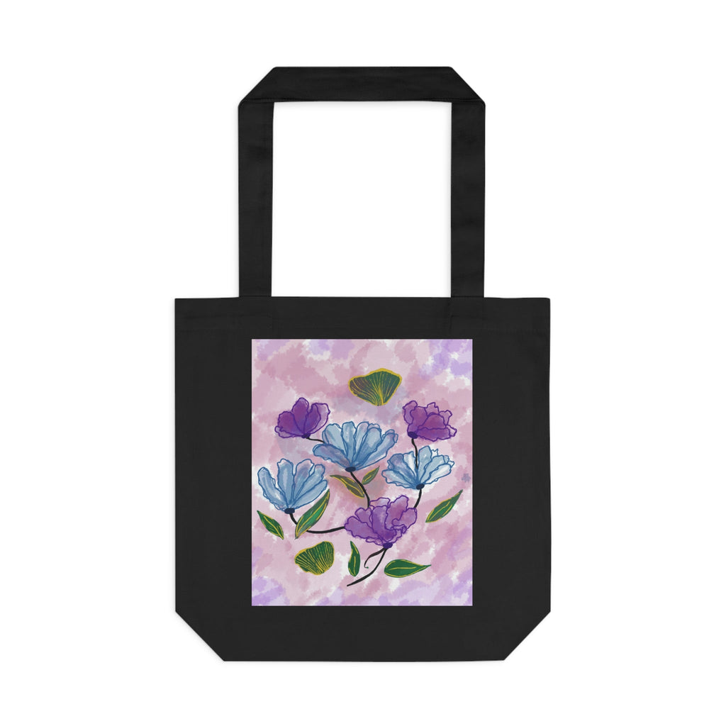 Wild Flora Cotton Tote Bag- Cream and Black Variant Printify