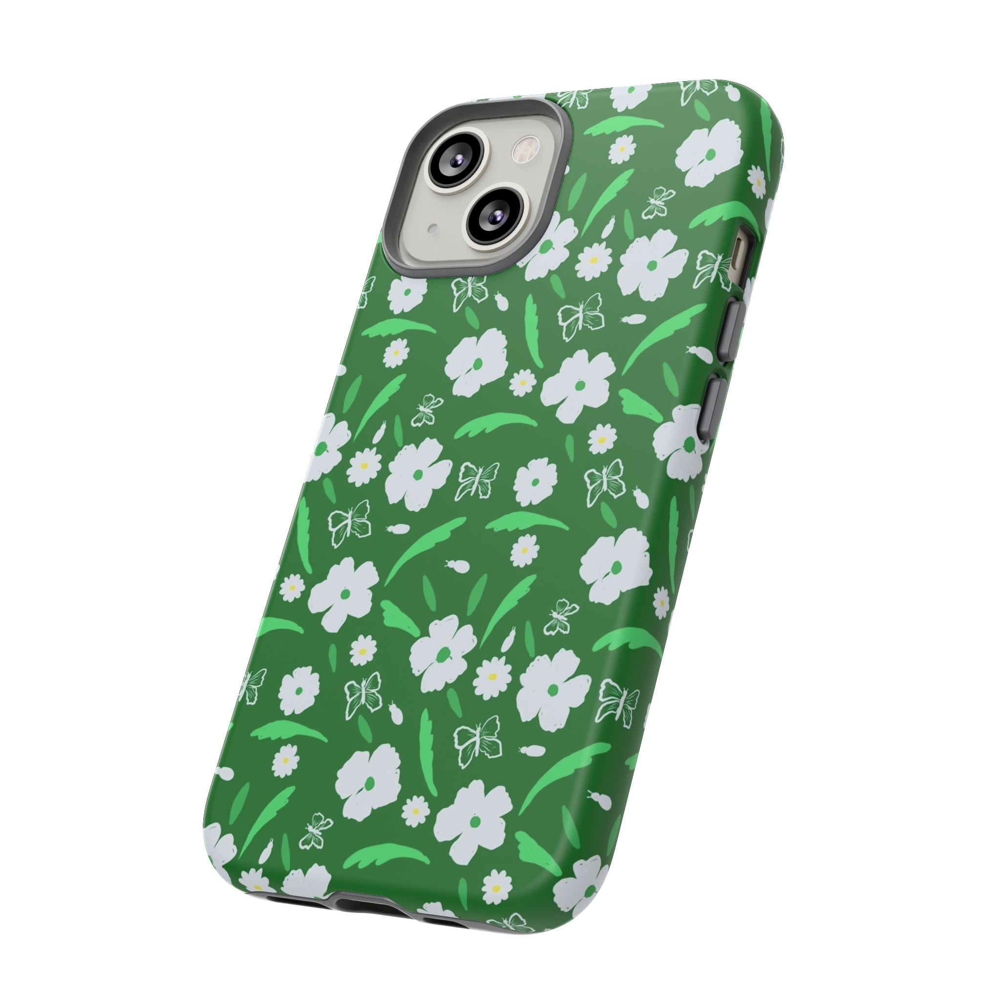 Green Meets White Flora Hand Designed Prints Tough Cases Printify