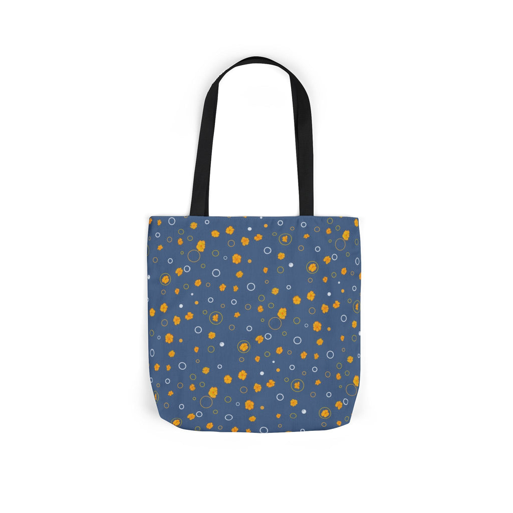 Grey Small Flora Hand Drawn Prints Canvas Tote Bag, 5-Color Straps Printify